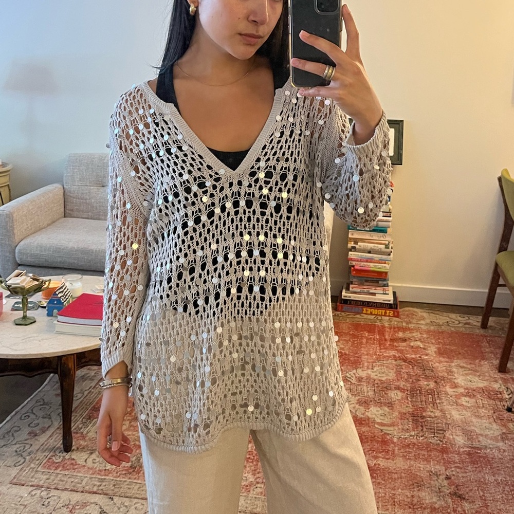 Sequin Knit Sweater
